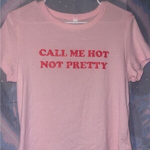 Bella Canvas Pink Tee with Red Text